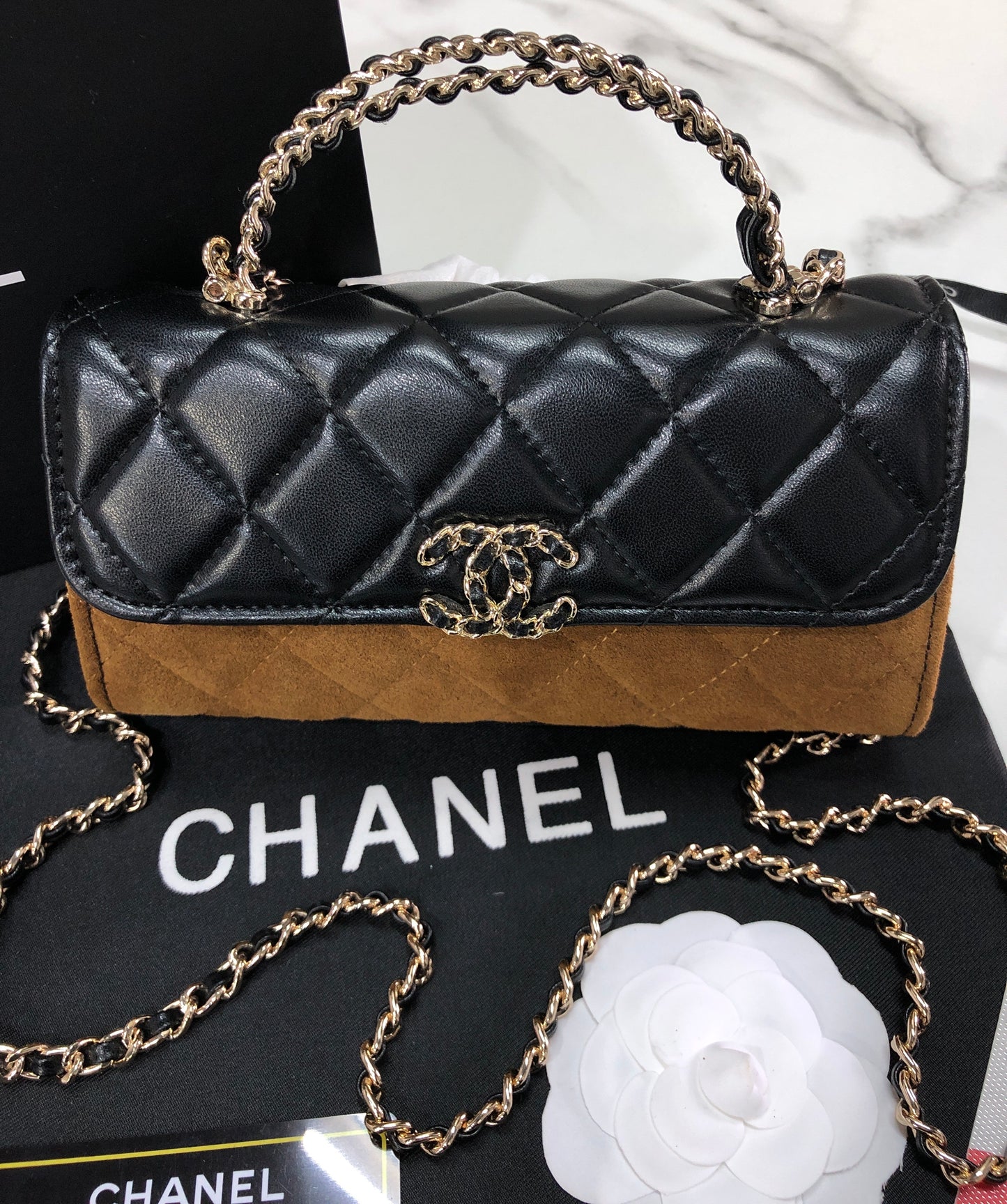Chanel Suede Top Handle Bag