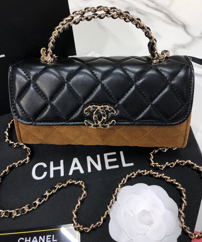 Chanel Suede Top Handle Bag