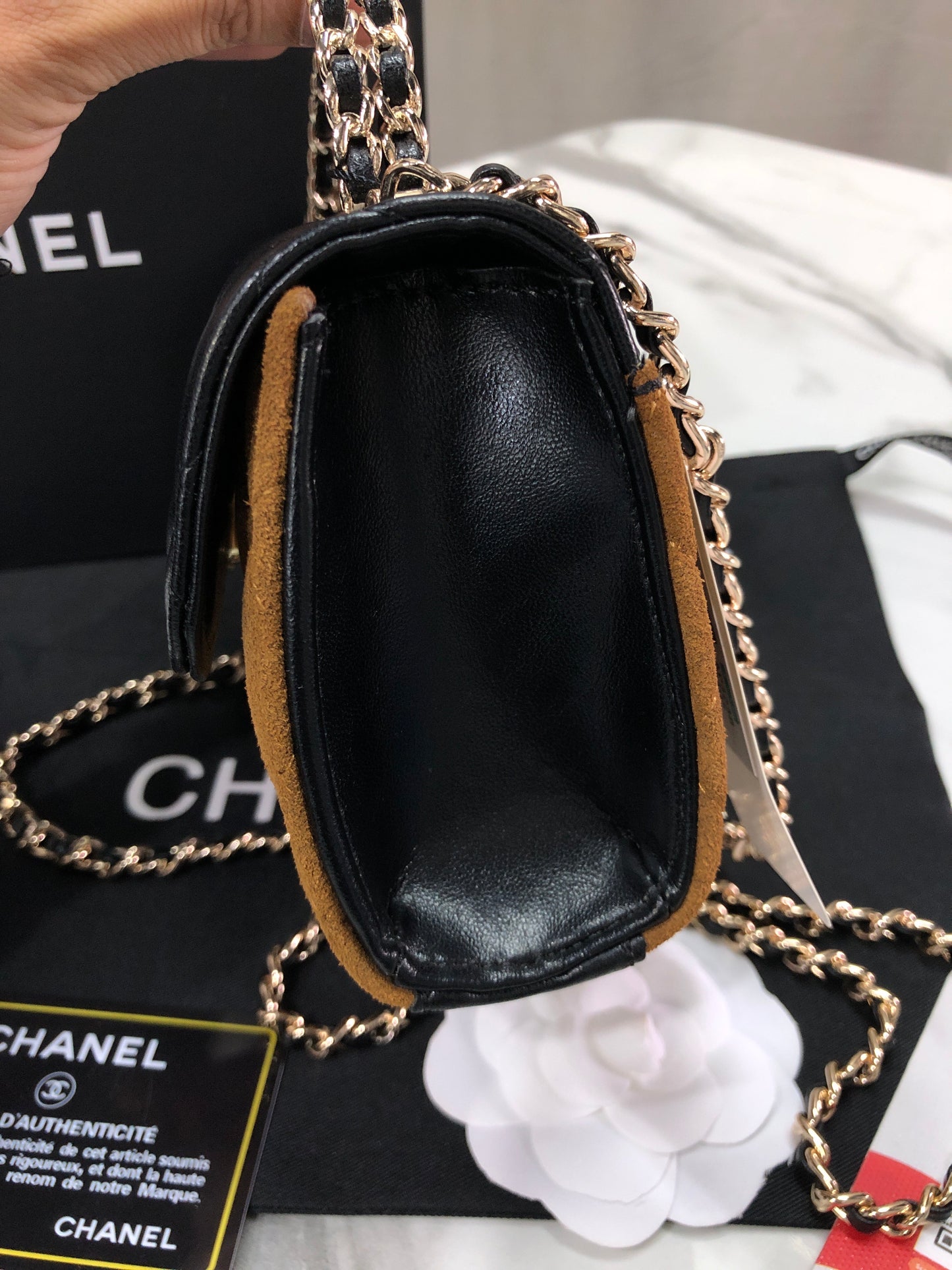 Chanel Suede Top Handle Bag