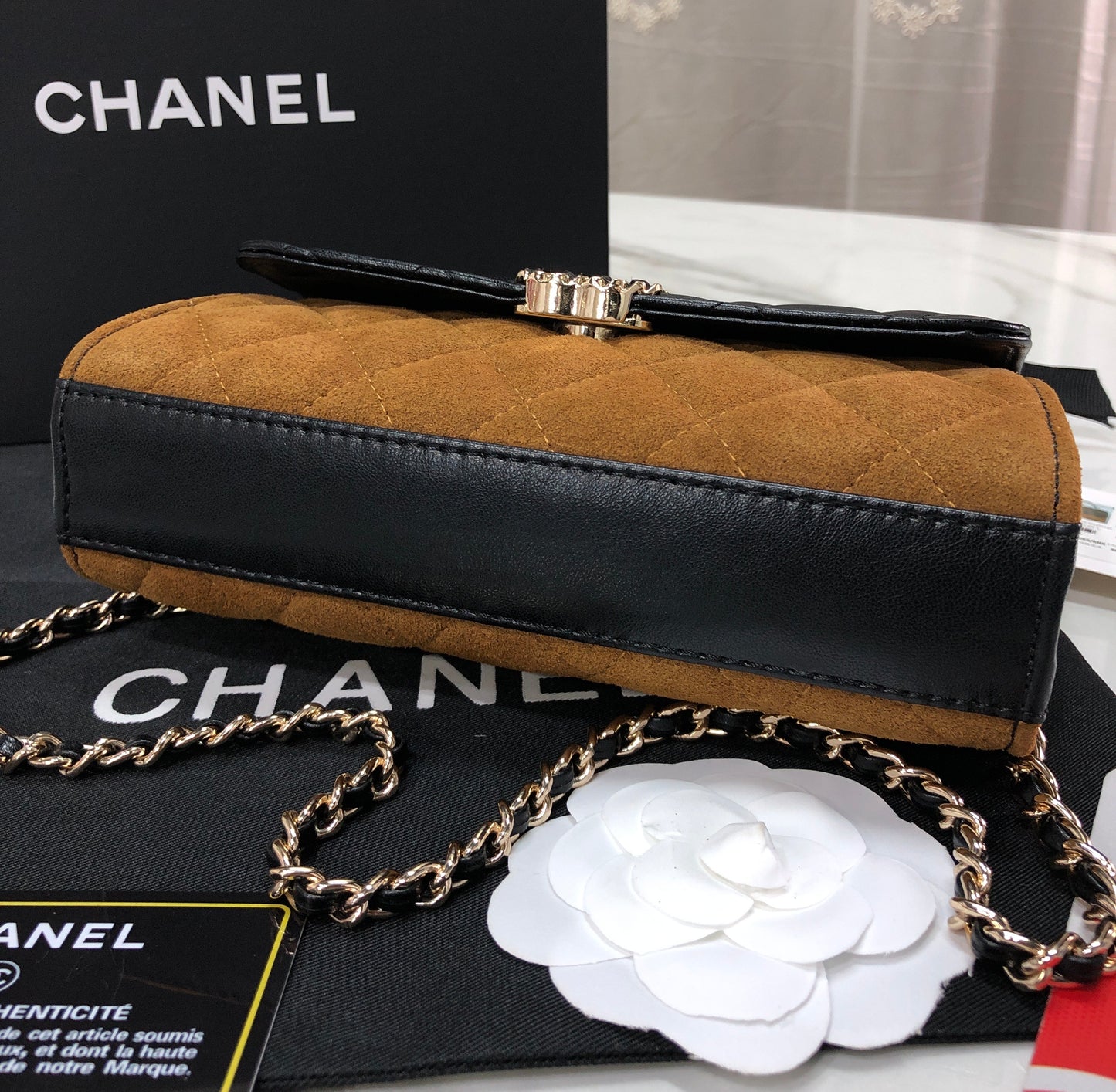 Chanel Suede Top Handle Bag