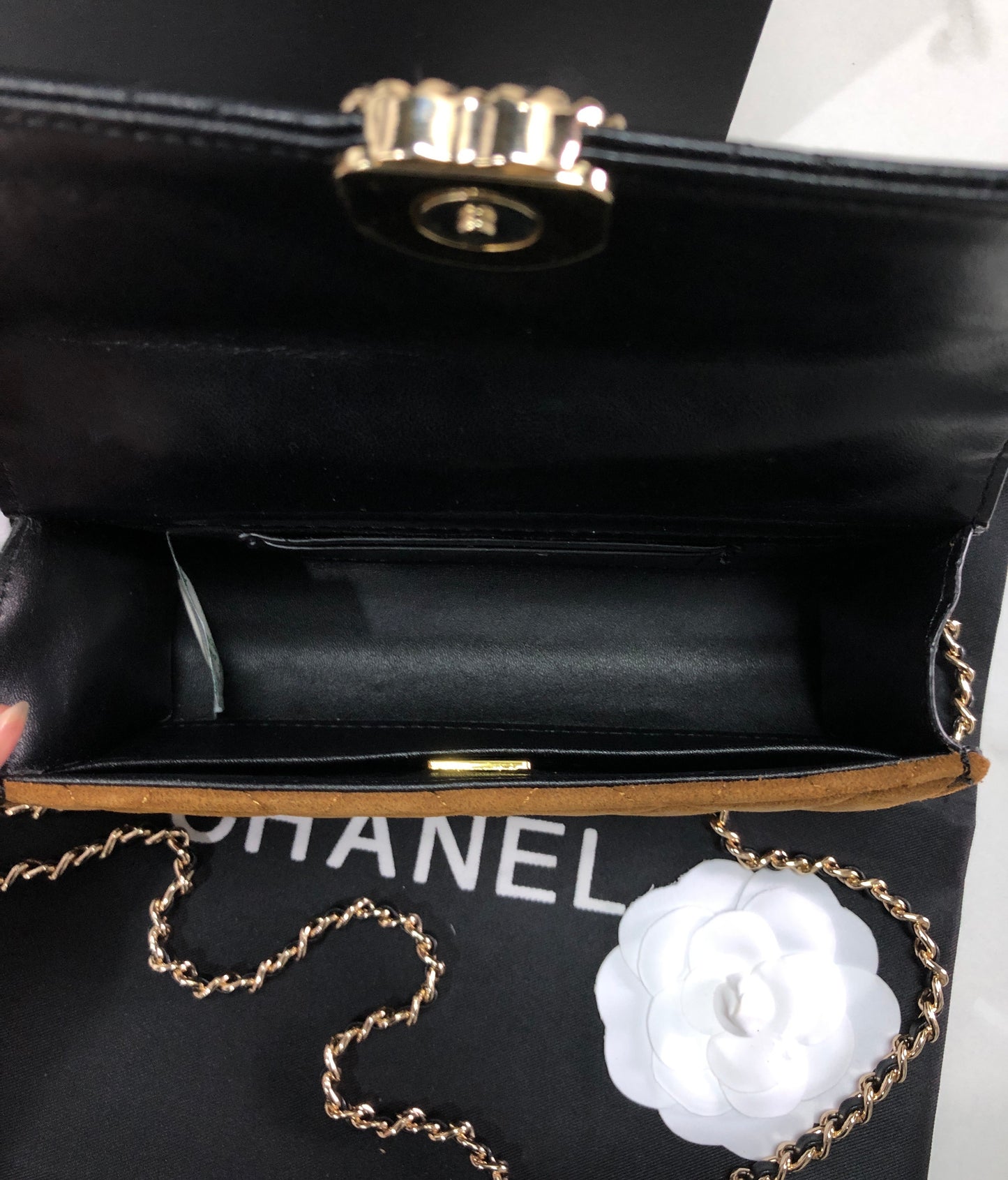 Chanel Suede Top Handle Bag