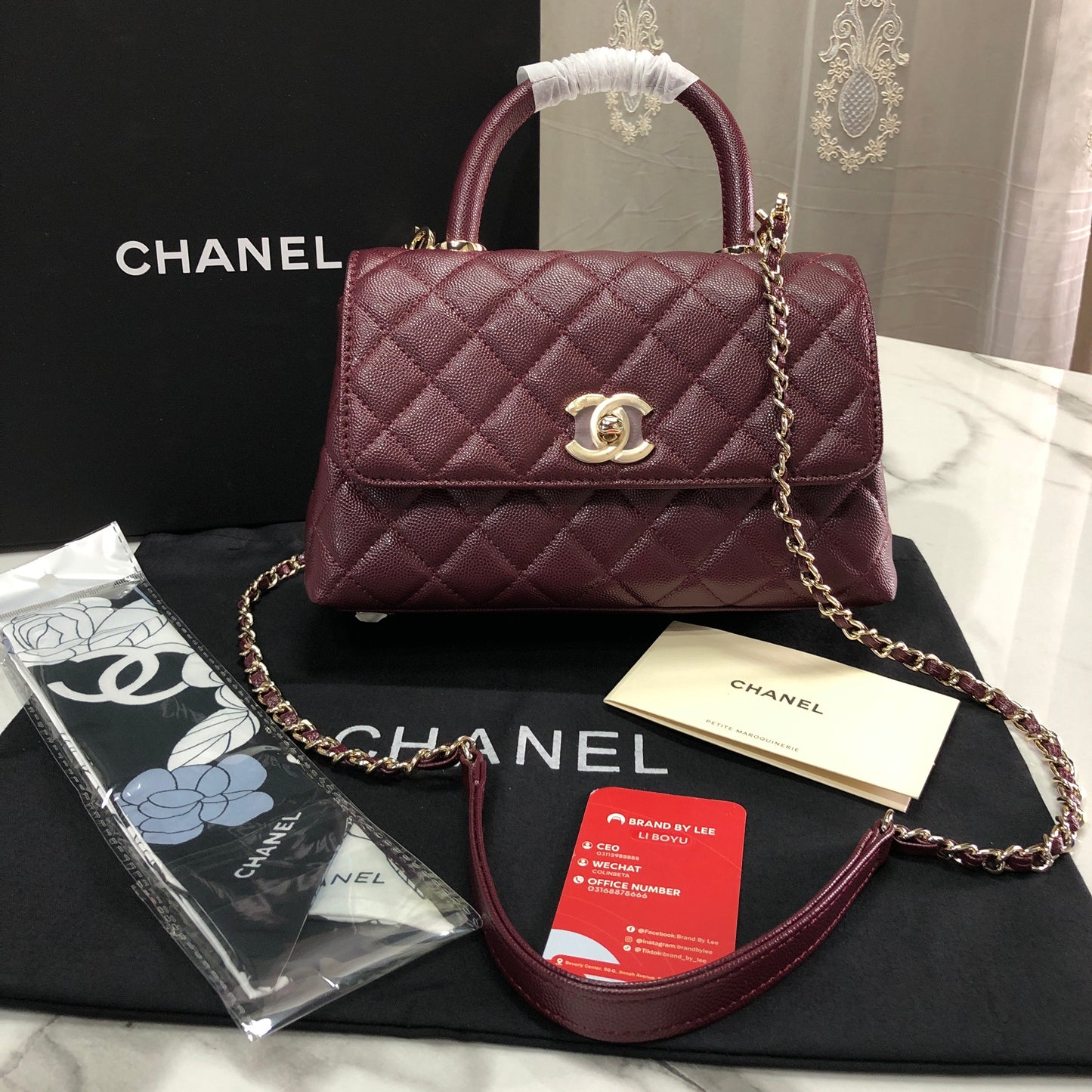 Chanel Caviar Quilted Small Coco Top Handle Flap Bag