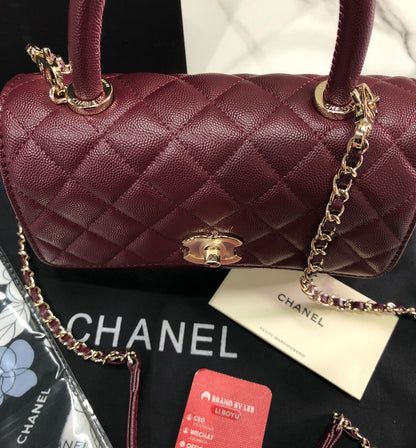 Chanel Caviar Quilted Small Coco Top Handle Flap Bag