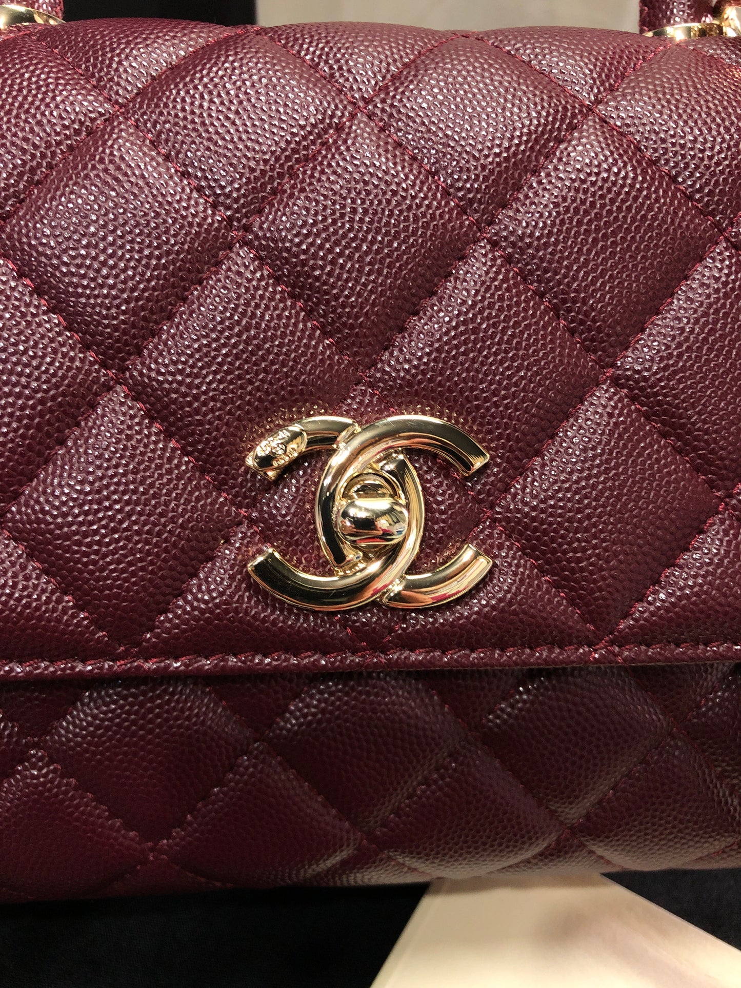 Chanel Caviar Quilted Small Coco Top Handle Flap Bag