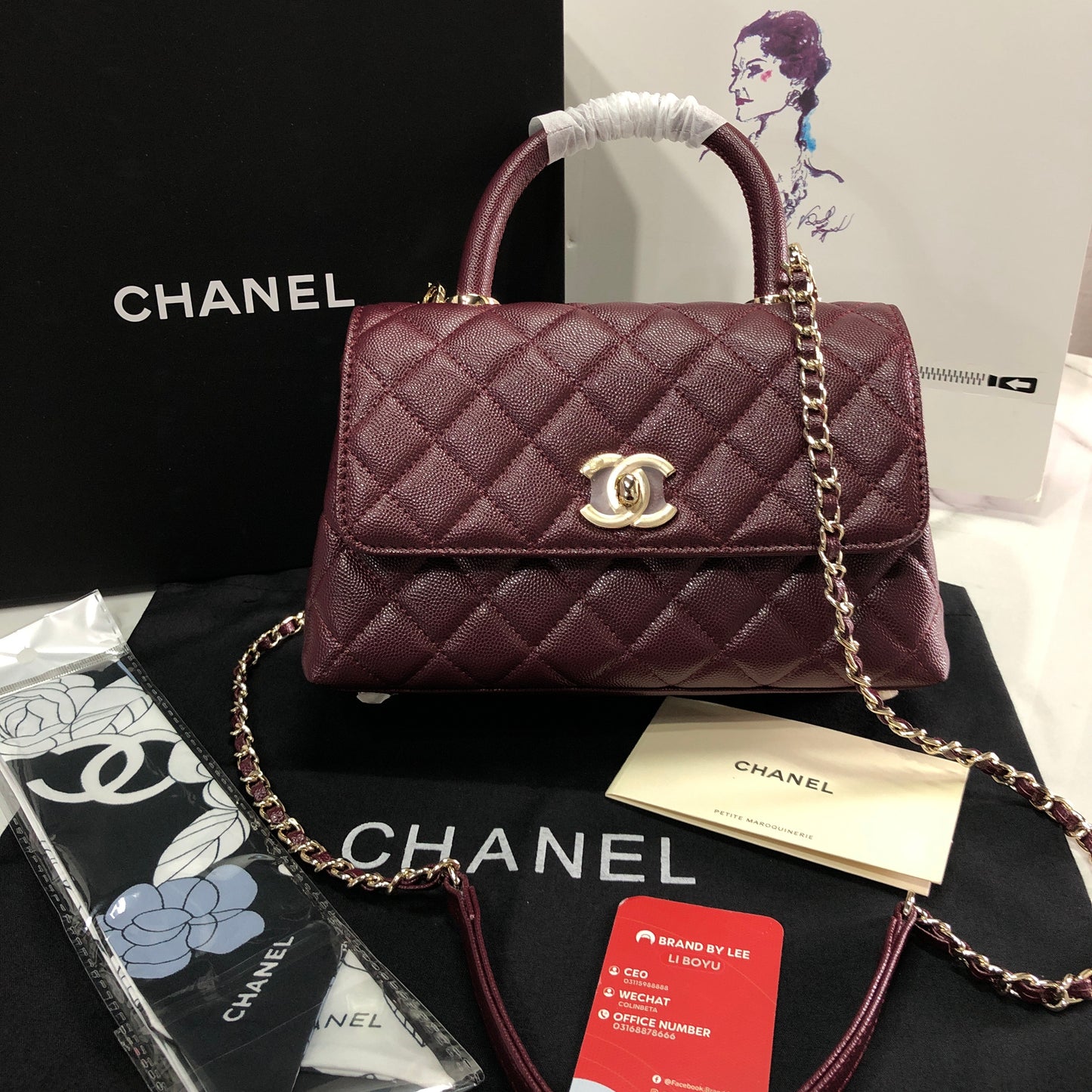 Chanel Caviar Quilted Small Coco Top Handle Flap Bag