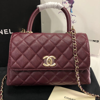 Chanel Caviar Quilted Small Coco Top Handle Flap Bag
