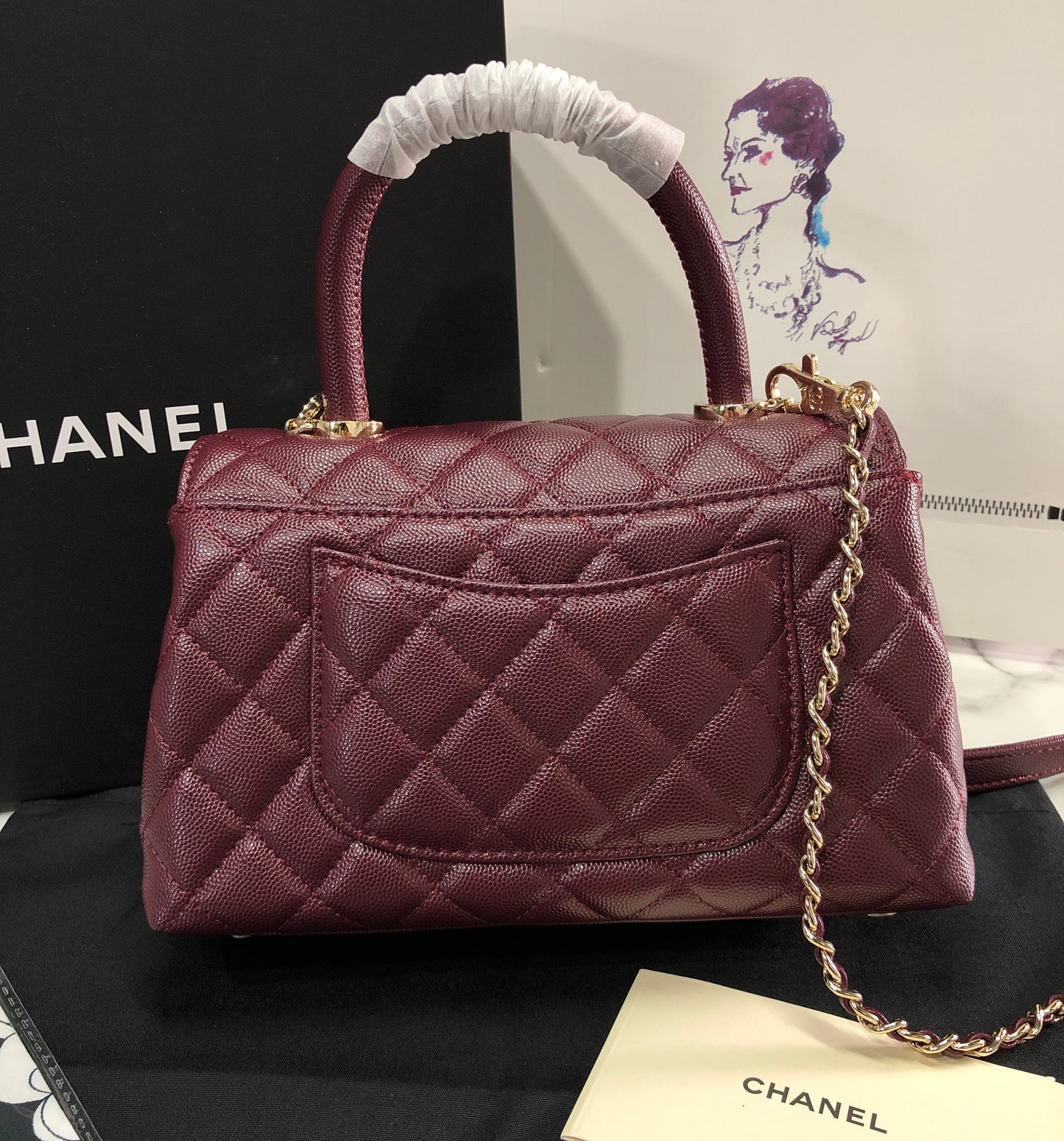 Chanel Caviar Quilted Small Coco Top Handle Flap Bag