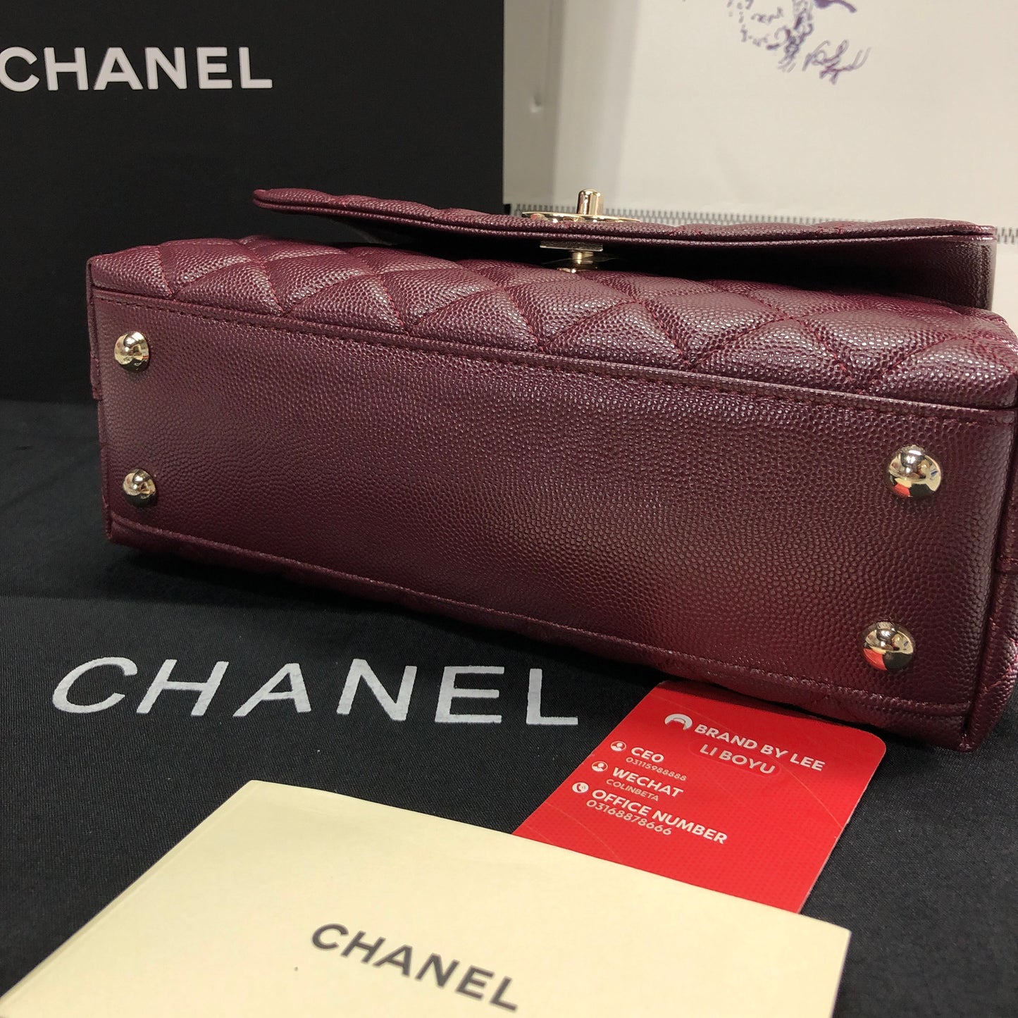 Chanel Caviar Quilted Small Coco Top Handle Flap Bag