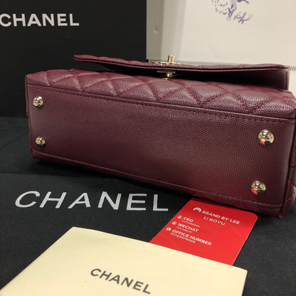 Chanel Caviar Quilted Small Coco Top Handle Flap Bag