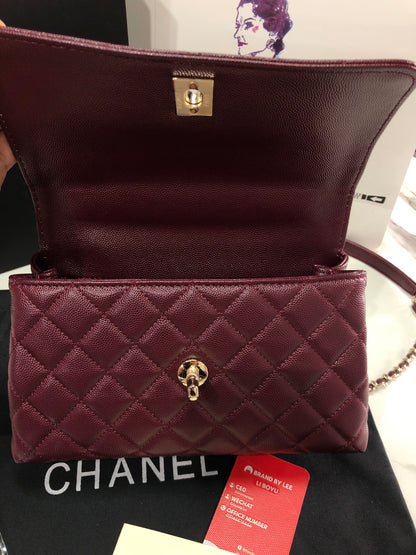 Chanel Caviar Quilted Small Coco Top Handle Flap Bag