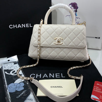 Chanel Caviar Quilted Small Coco Top Handle Flap Bag