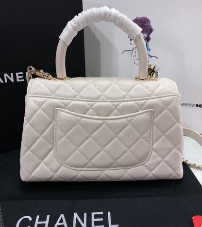 Chanel Caviar Quilted Small Coco Top Handle Flap Bag