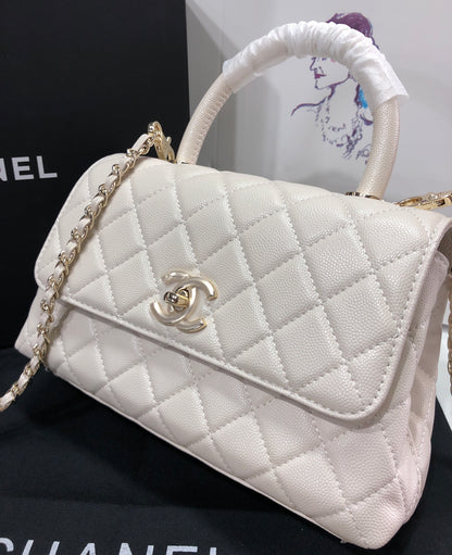 Chanel Caviar Quilted Small Coco Top Handle Flap Bag