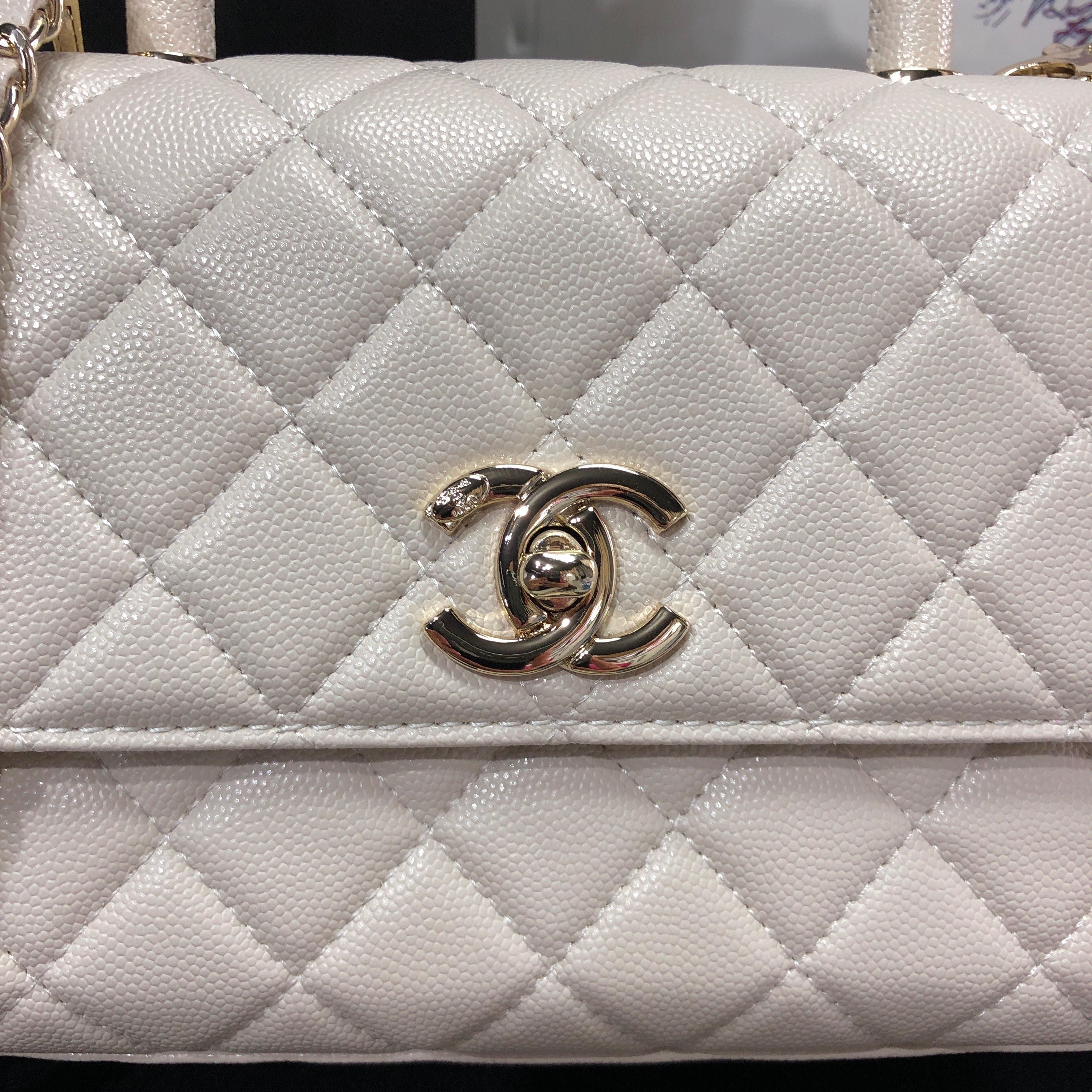 Chanel Caviar Quilted Small Coco Top Handle Flap Bag