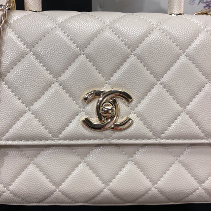 Chanel Caviar Quilted Small Coco Top Handle Flap Bag