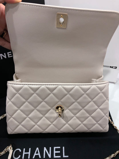 Chanel Caviar Quilted Small Coco Top Handle Flap Bag