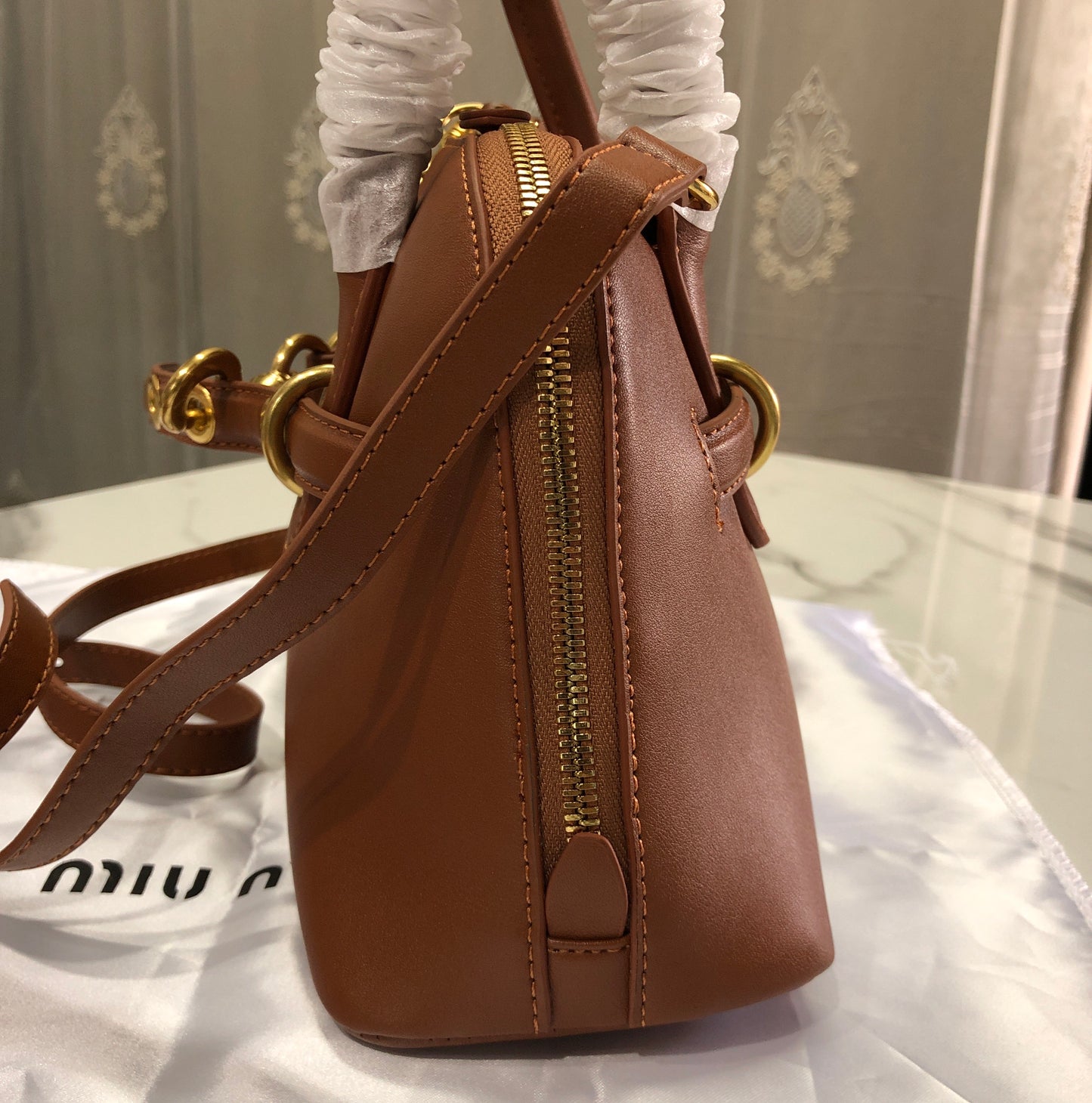 Miu Miu Aventure Nappa Leather Bag