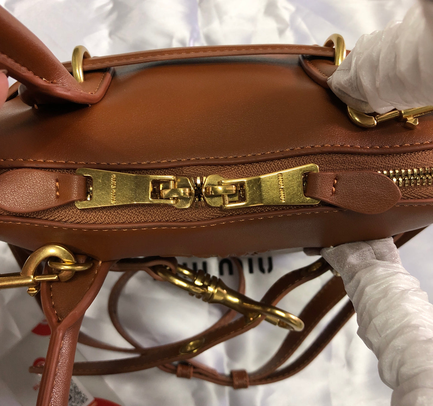 Miu Miu Aventure Nappa Leather Bag