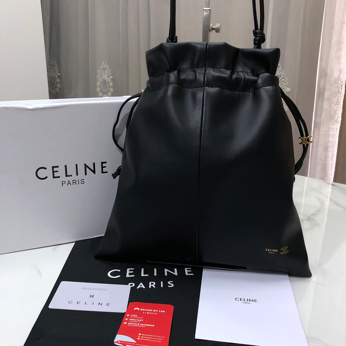 Celine Small Crystal Pouch in Lambskin