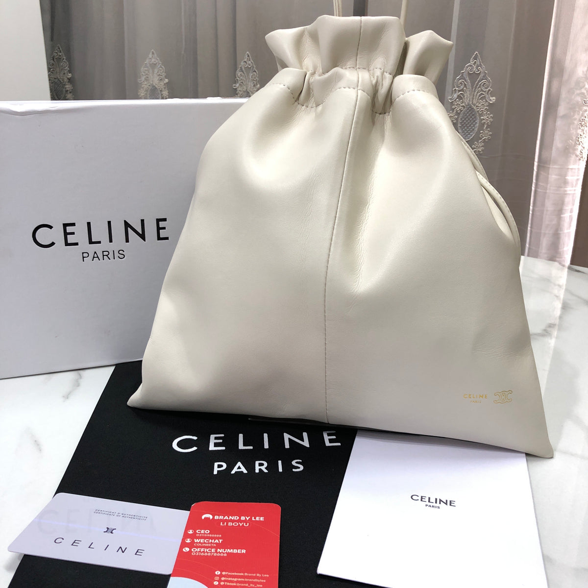 Celine Small Crystal Pouch in Lambskin
