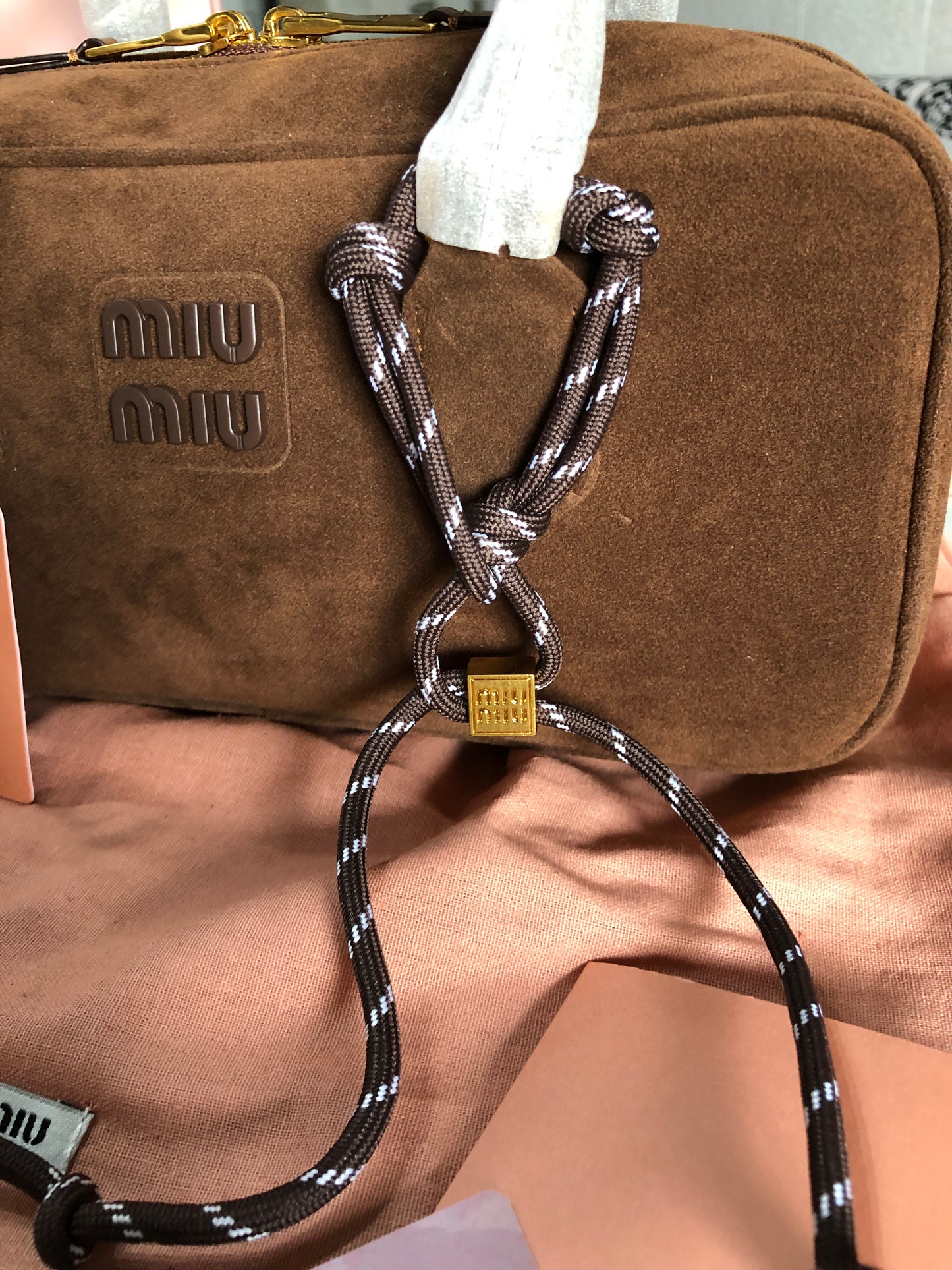 Miu Miu Arcadie padded suede bag