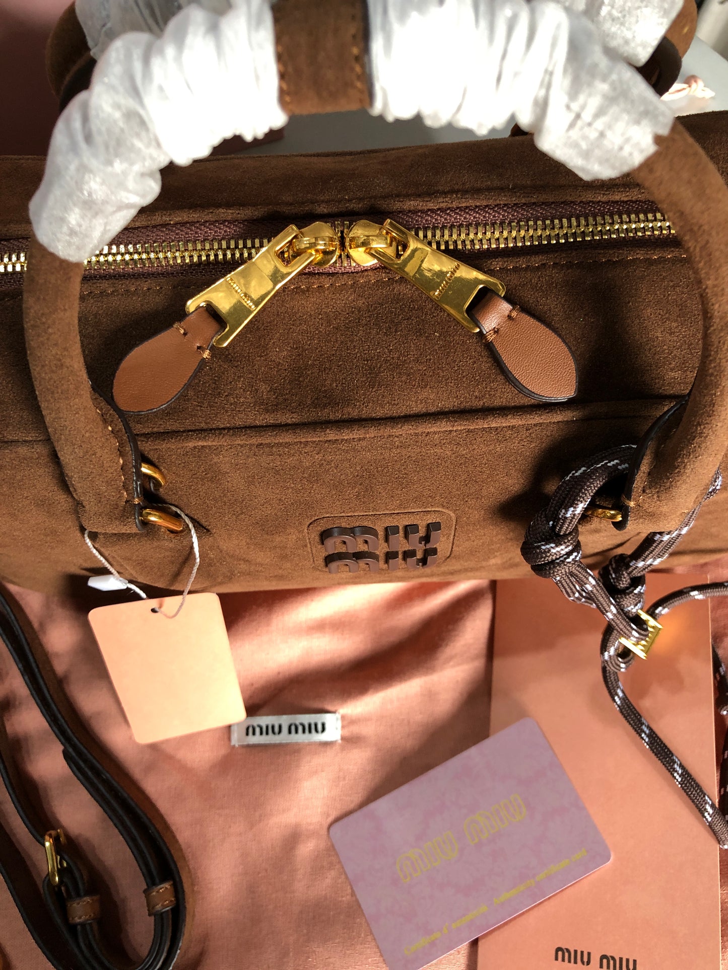 Miu Miu Arcadie padded suede bag