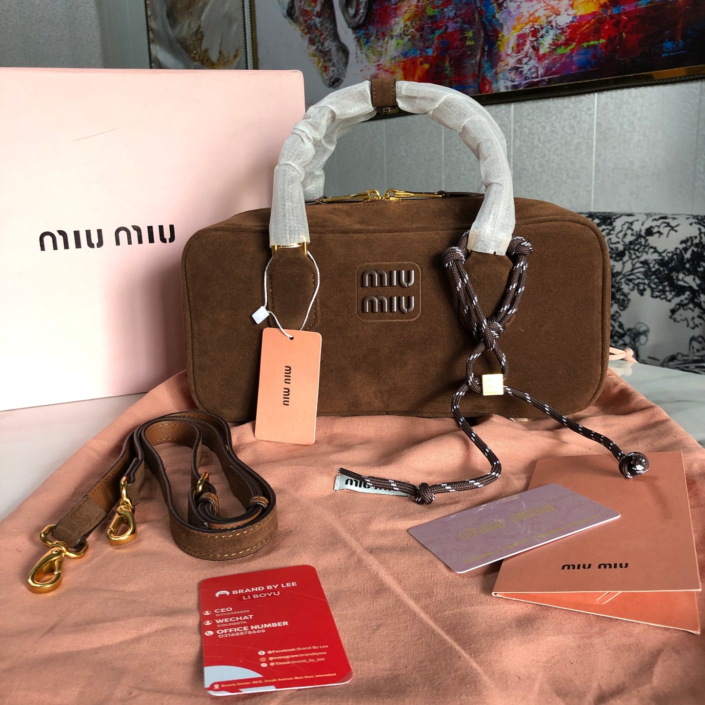 Miu Miu Arcadie padded suede bag