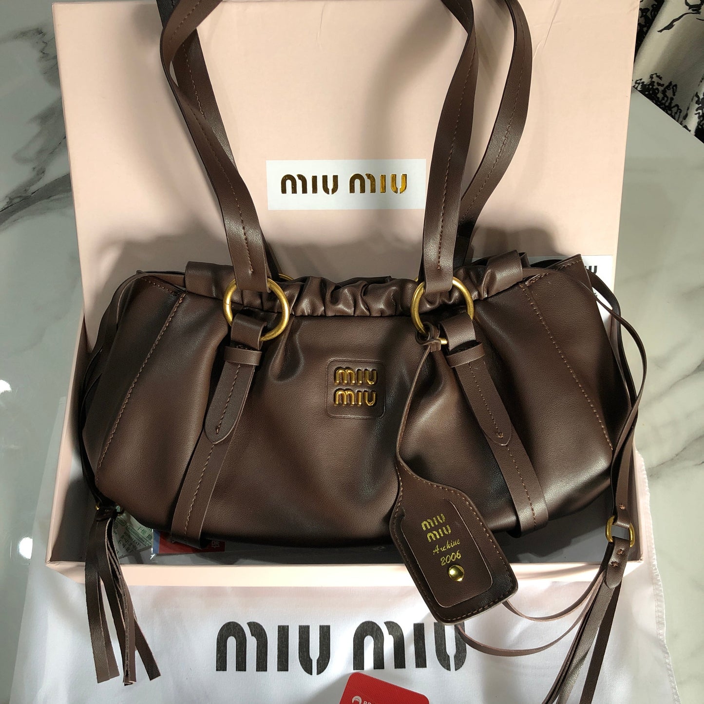 Miu Miu Joie nappa leather bag