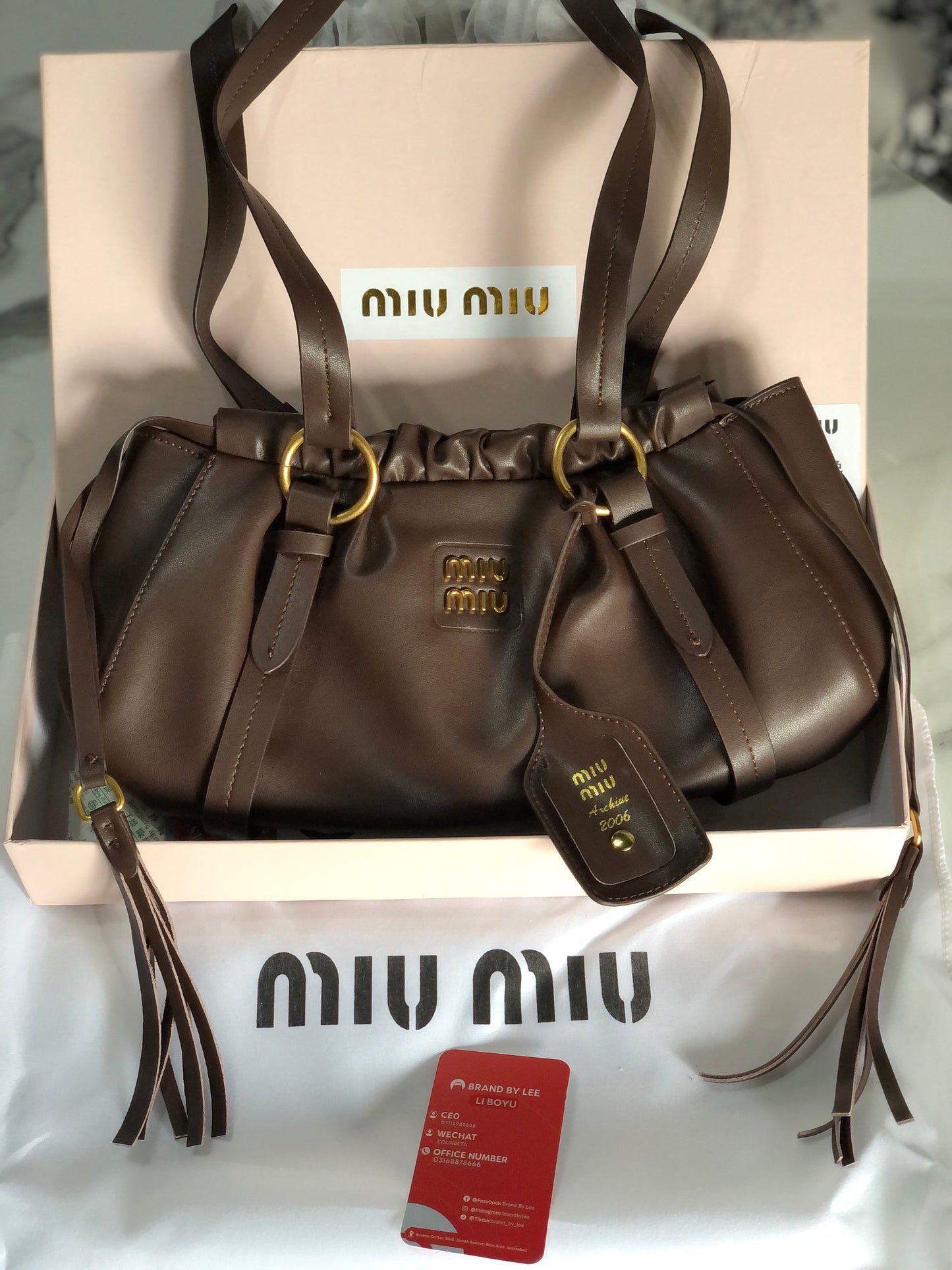 Miu Miu Joie nappa leather bag